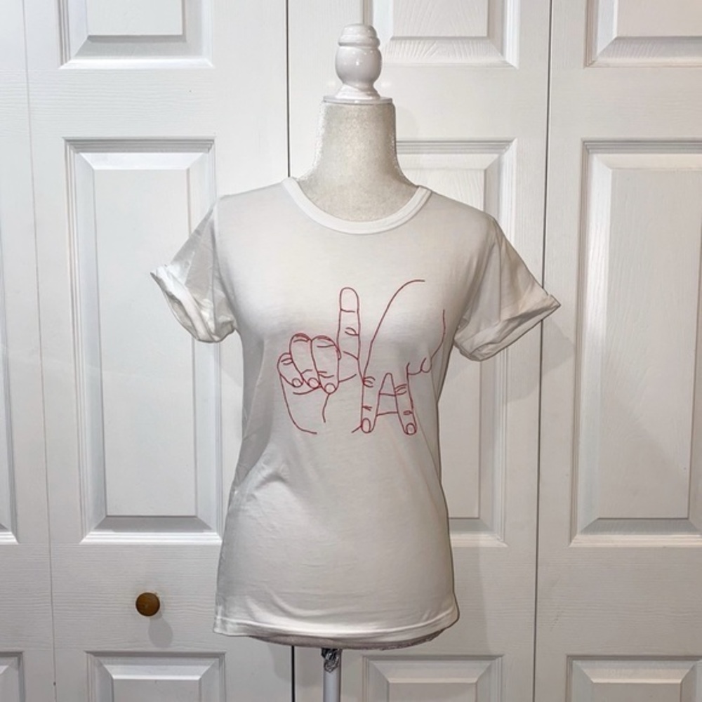 Maison Labiche White LA Hand Sign T-Shirt